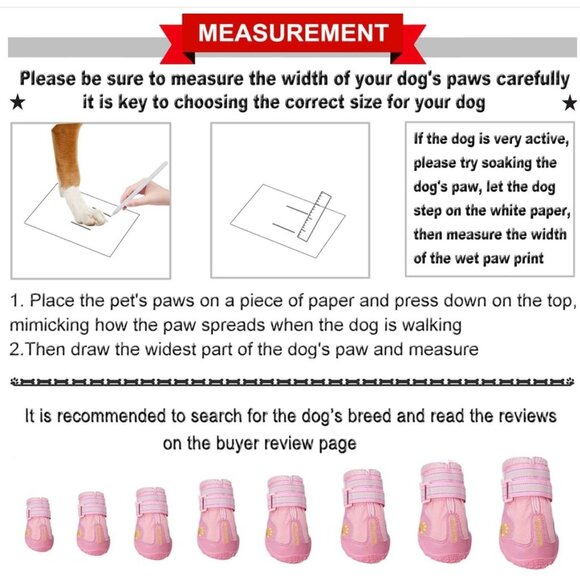 Performance Dog Shoes Size 1 Pink With Adjustable Straps & Anti-Skid Rubber Sole - Picture 3 of 7